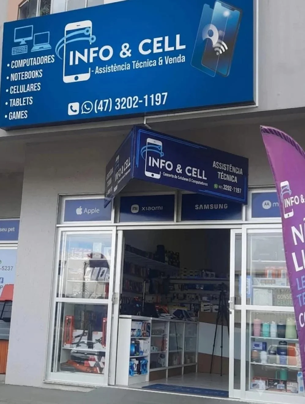 Fachada de info&cell Celulares e Computadores
